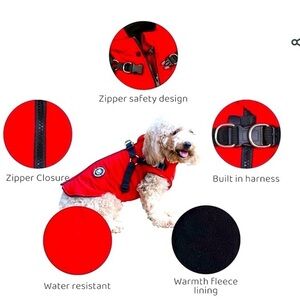 Norbi Dog Coat, Dog Winter Coat with Harness Built  New
